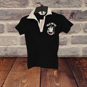 NEW LOOK FELIX THE CAT GIRLS SHORT SLEEVE POLO SHIRT - SIZE 8